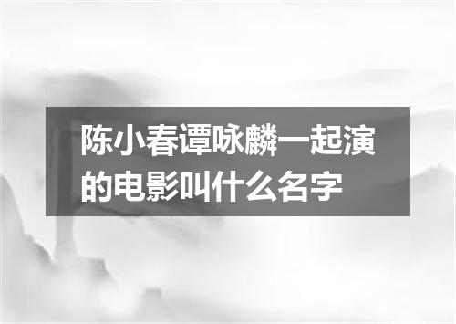 陈小春谭咏麟一起演的电影叫什么名字