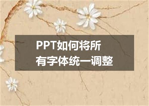 PPT如何将所有字体统一调整