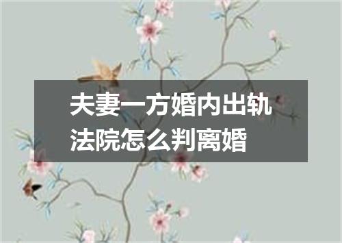 夫妻一方婚内出轨法院怎么判离婚