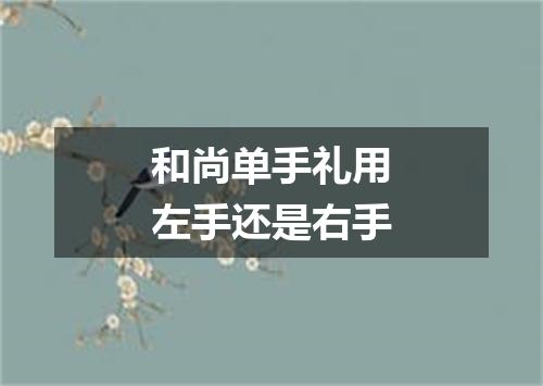 和尚单手礼用左手还是右手