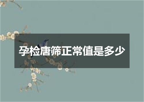 孕检唐筛正常值是多少