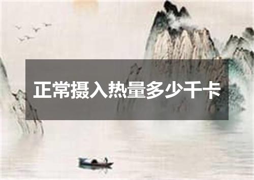 正常摄入热量多少千卡