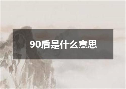 90后是什么意思