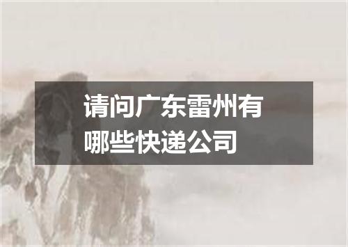 请问广东雷州有哪些快递公司