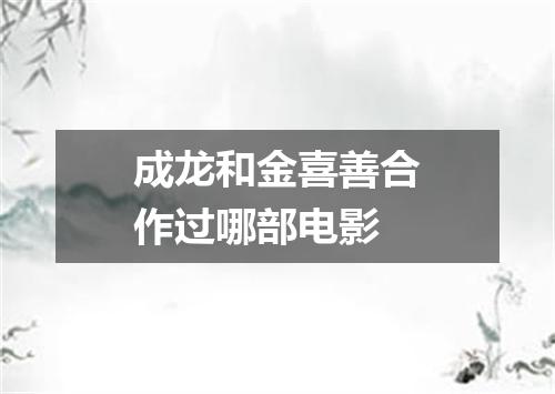 成龙和金喜善合作过哪部电影