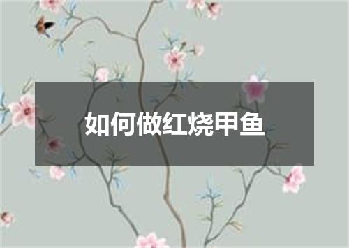 如何做红烧甲鱼