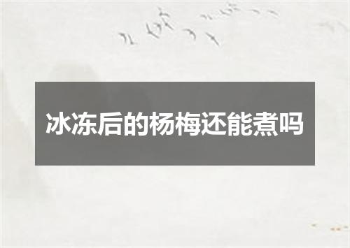 冰冻后的杨梅还能煮吗