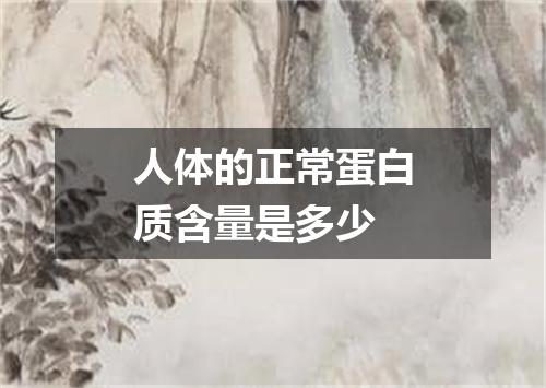人体的正常蛋白质含量是多少