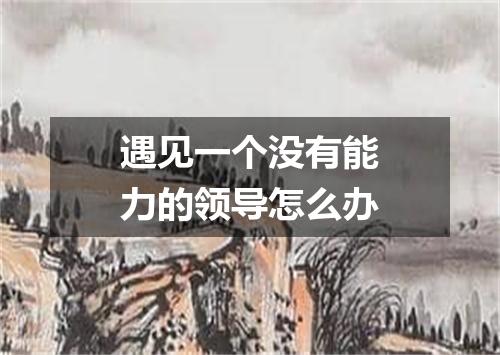 遇见一个没有能力的领导怎么办