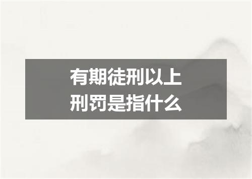 有期徒刑以上刑罚是指什么