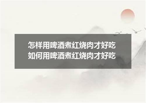 怎样用啤酒煮红烧肉才好吃 如何用啤酒煮红烧肉才好吃