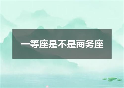 一等座是不是商务座