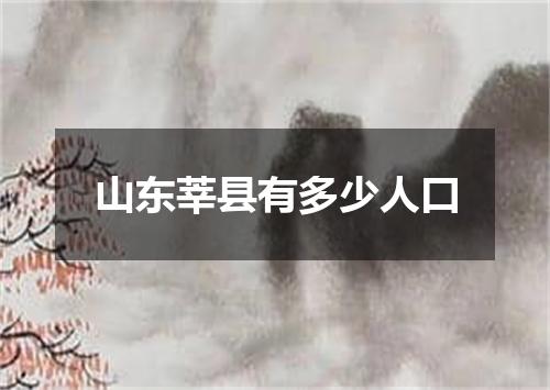 山东莘县有多少人口