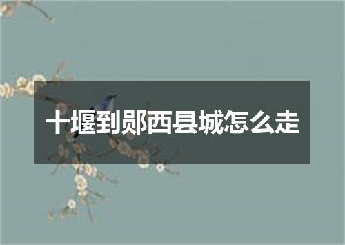 十堰到郧西县城怎么走