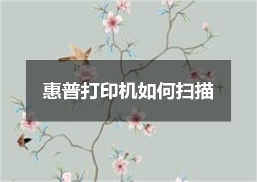 惠普打印机如何扫描