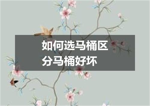 如何选马桶区分马桶好坏