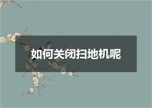 如何关闭扫地机呢
