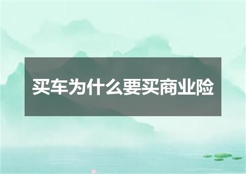 买车为什么要买商业险