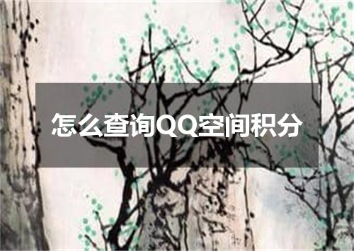 怎么查询QQ空间积分