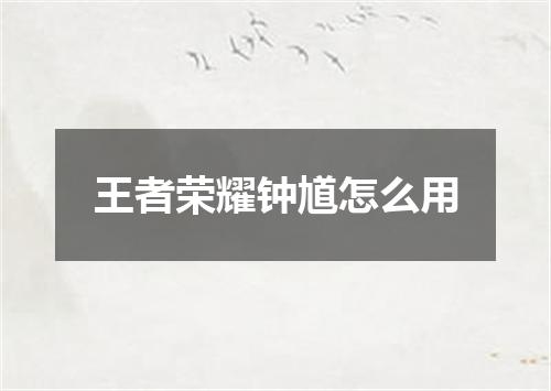 王者荣耀钟馗怎么用