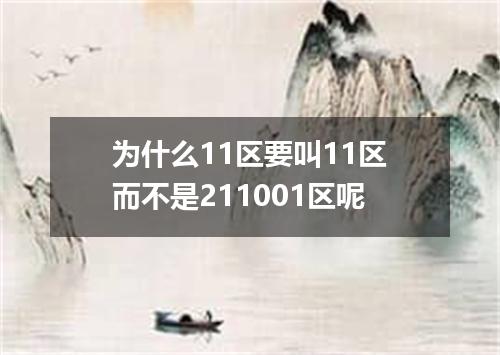 为什么11区要叫11区而不是211001区呢