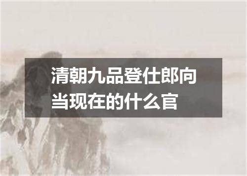 清朝九品登仕郎向当现在的什么官