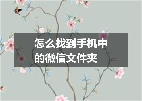 怎么找到手机中的微信文件夹