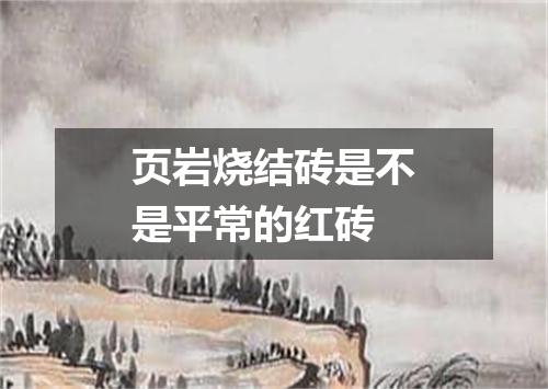 页岩烧结砖是不是平常的红砖