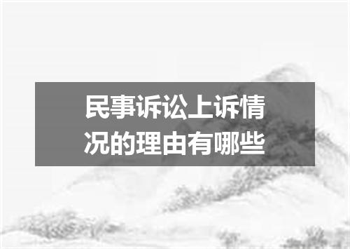 民事诉讼上诉情况的理由有哪些