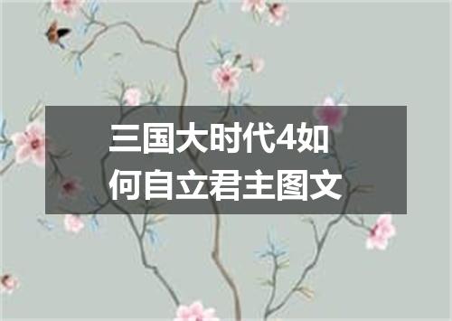 三国大时代4如何自立君主图文