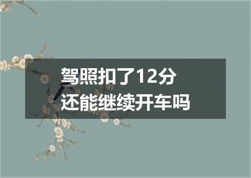 驾照扣了12分还能继续开车吗