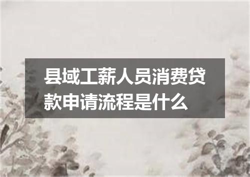 县域工薪人员消费贷款申请流程是什么