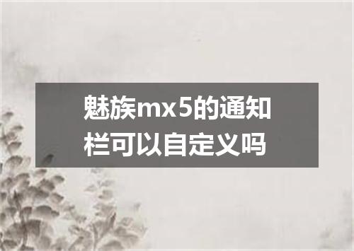 魅族mx5的通知栏可以自定义吗