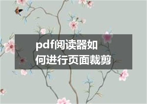 pdf阅读器如何进行页面裁剪