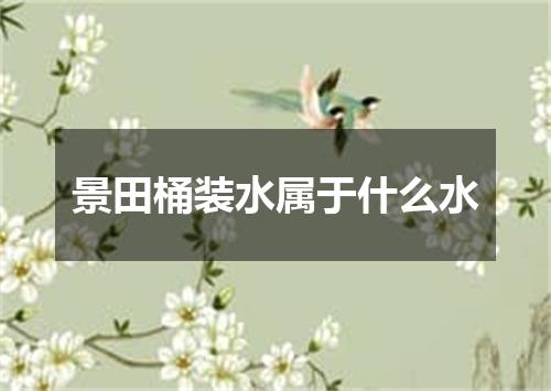 景田桶装水属于什么水