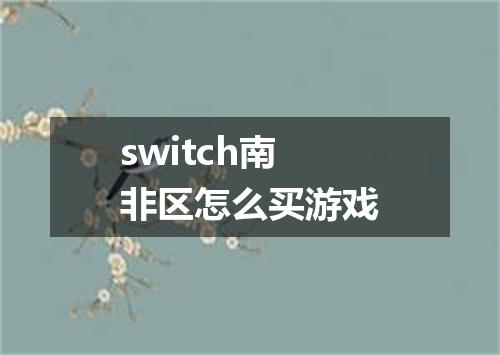 switch南非区怎么买游戏