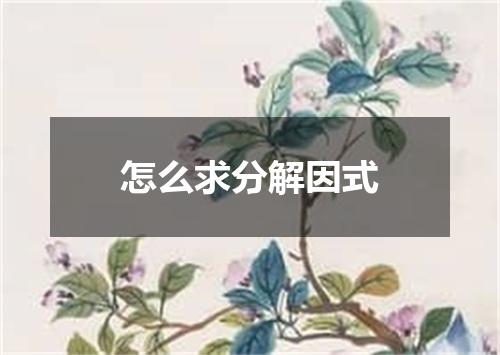 怎么求分解因式