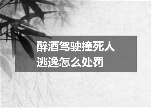 醉酒驾驶撞死人逃逸怎么处罚