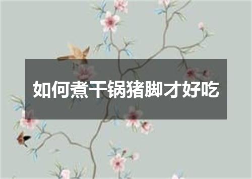 如何煮干锅猪脚才好吃