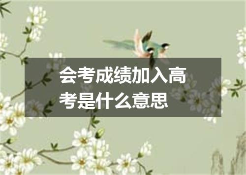 会考成绩加入高考是什么意思
