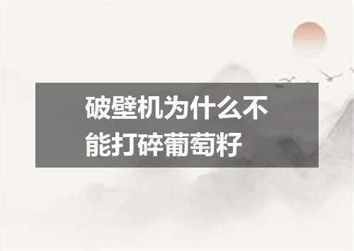 破壁机为什么不能打碎葡萄籽