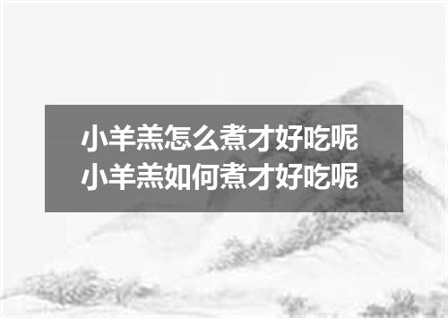 小羊羔怎么煮才好吃呢 小羊羔如何煮才好吃呢