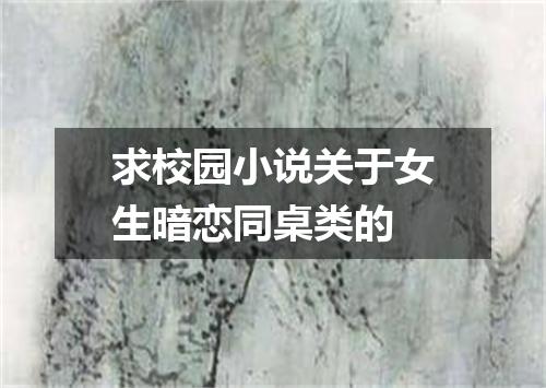 求校园小说关于女生暗恋同桌类的