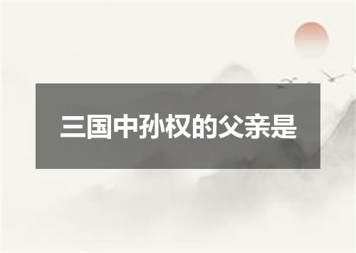 三国中孙权的父亲是