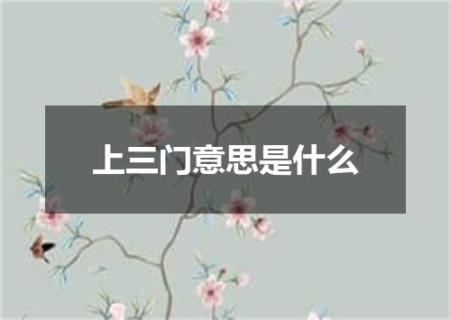 上三门意思是什么