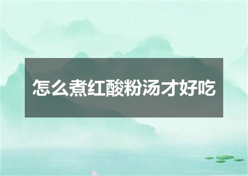 怎么煮红酸粉汤才好吃