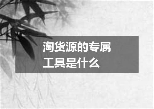 淘货源的专属工具是什么
