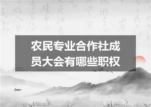 农民专业合作社成员大会有哪些职权
