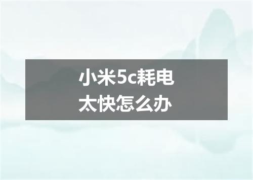 小米5c耗电太快怎么办