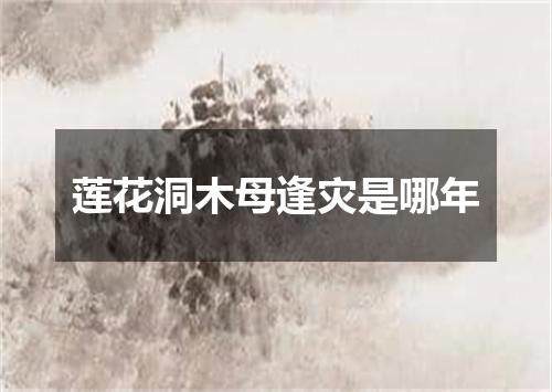 莲花洞木母逢灾是哪年